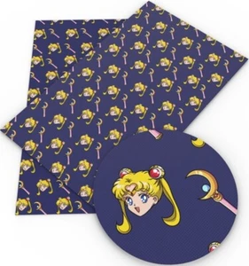 Sailor Moon FAUX LEATHER SHEET 8.75" X 12" PRINTED 1106617 SMOOTH Anime Cartoon - Picture 1 of 1