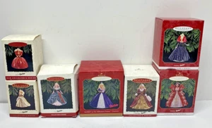 Barbie Hallmark Lot of 7 Christmas Ornament Keepsake Collectible Holiday Barbie - Picture 1 of 7
