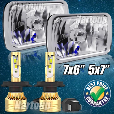 Fit 82-93 Chevy S10 Blazer GMC S15 7X6 Projector Black LED Headlight Hi/Lo Beam Foto 1 de 4