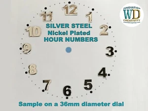 PLATEADO Niquelado Reloj Dial Marcadores de Hora Números Puntos Piezas Barras   - Imagen 1 de 5