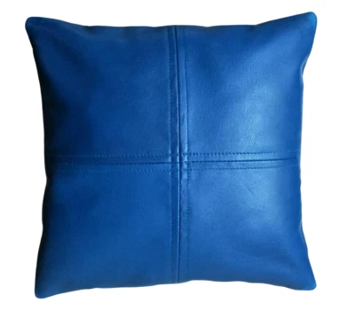 Funda de Almohada de Cuero AZUL Cojín Decoración del Hogar Estuche Decorativo Salón Suave Foto 1 de 4