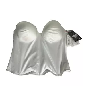 Dominique Intimate Apparel White Bridal Corset Longline Bustier Bra Sz 36DD - Picture 1 of 14