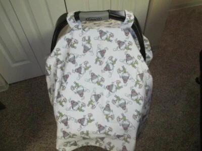 A Walk with Little Miss Print Handmade Baby Car Seat Carrier Cover - Image 1 of 4
