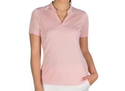 NEW Three Sixty Six Women's Short Sleeve Polo Shirt Size L Coral Pink - Image 1 of 2