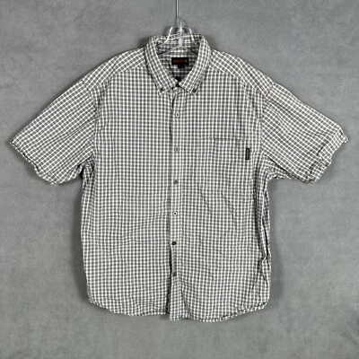 Wolverine Button Up Shirt Men's XL Gray Plaid Down Pocket Short sleeve Workwear - Image 1 of 4