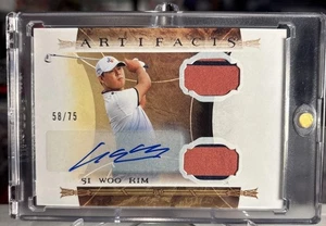 2024 UD Portfolio Golf PGA Artifacts Si Woo Kim AUTO Dual Relic SSP /75 ⭐️ MINT - Picture 1 of 3