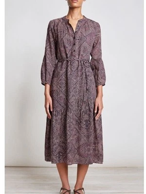 Apiece Apart Esperance Midi Dress Shirtdress Purple Organic Cotton Size 2 - Image 1 of 4