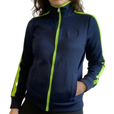 Ralph Lauren Active Mujer Grande Azul Verde Cresta Cremallera Chaqueta de Pista Logo Cresta Foto 1 de 4
