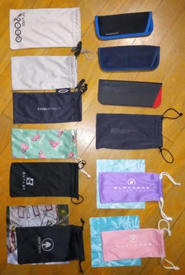 Lot of 12 Various Styles eyeglasses sunglasses soft pouch protective cases - Image 1 of 4