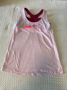 Nike Girls Dri-Fit 2-In-1 Built-In Sports Bra Training Tank Top GUC - Picture 1 of 10