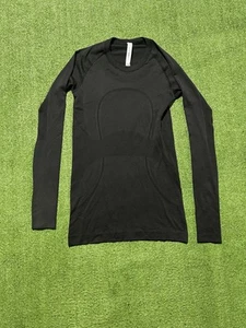 Lululemon Swiftly Tech 2.0 Shirt Womens 6 Thumbholes Running Long Sleeve Black - Picture 1 of 9