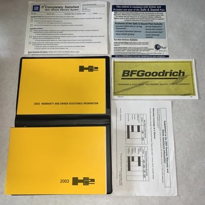 2003 Hummer H2 owners manual set 1st EDITION Not Used Clean Crisp See Photos - Image 1 of 4