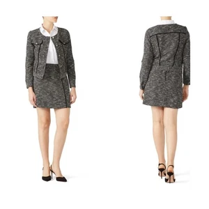 Slate & Willow Black Tweed Jacket With Button Accents Size Medium - Picture 1 of 9