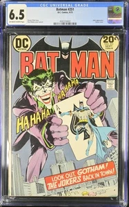 Batman #251 CGC 6.5 • Cubierta de tarjeta clásica de Neal Adams Joker • DC Comics • 1973 - Imagen 1 de 2