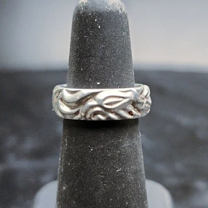 Leonard Kamhout Lone Ones Ring Sterling 0,925 Silber Gr. 3,5 USA geschnitztes Band ✨ - Bild 1 von 5