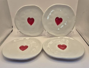 Plato de aperitivo/postre Williams Sonoma Heart 6" - Juego de 4 gres esmaltado - Imagen 1 de 4