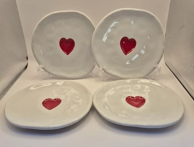 Plato de aperitivo/postre Williams Sonoma Heart 6" - Juego de 4 gres esmaltado Foto 1 de 4