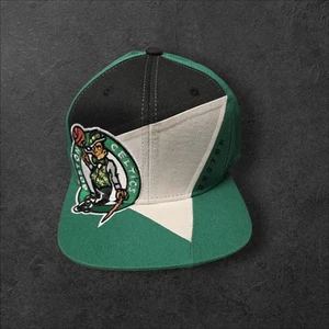 Adidas Boston Celtics NBA Big Logo Cap Snapback Hat Green Black Color Block - Picture 1 of 3