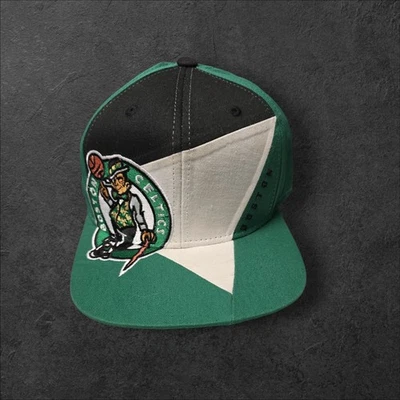 Adidas Boston Celtics NBA Big Logo Gorra Snapback Sombrero Verde Negro Color Bloque Foto 1 de 3