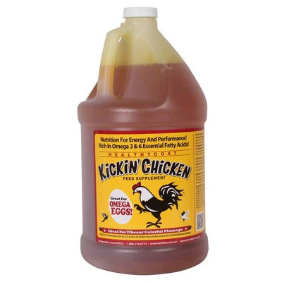 HEALTHY COAT Kickin' Chicken Feed Supplement: Gallon. Plumage, Skin, Molting, Egg, Immune ...