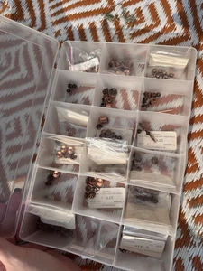 Jewelry Making Supplies Beads Copper Caps Variety 200+ Bead Pieces - Picture 1 of 11