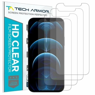 Tech Armor HD Clear Film Screen Protector for iPhone 12 Pro Max 6.7" [4-Pack] - Image 1 of 4