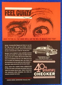 1962 CLASSIC CHECKER MARATHON 4-DOOR SEDAN ORIGINAL 40th ANNIVERSARY PRINT AD - Picture 1 of 1