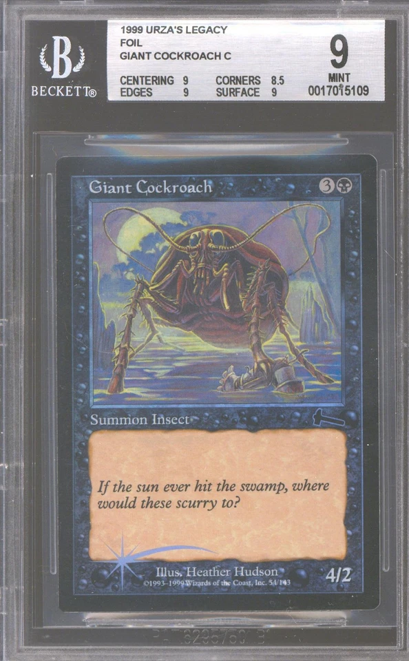 Magic MTG Urza's Legacy FOIL Giant Cockroach BGS 9 (9, 8.5, 9, 9) NEAR MINT NM - Image 1 of 1