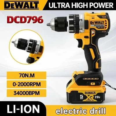 New DEWALT DCD796 20V 20 Volt MAX XR Brushless 1/2" Hammer Drill Driver