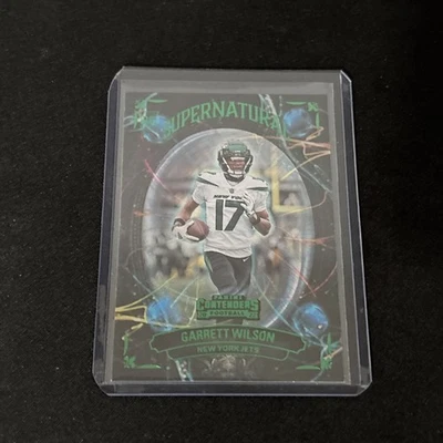 2022 Panini Contenders Garrett Wilson Supernatural Green Parallel Rookie RC - Image 1 of 2