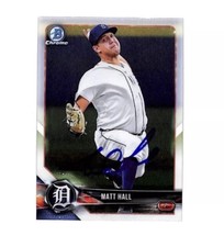 Matt Hall signed auto autograph 2018 Bowman Chrome rookie card Tigers