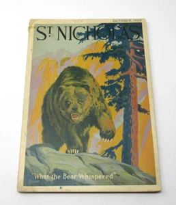 St. Nicholas Magazine 1925 Bear Cover Art F. Phares China Boy Emperor Red Grange - Picture 1 of 12