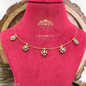 Indisches Bollywood vergoldet Kundan Halsreif Braut Halskette Ohrringe Schmuck Set* - Bild 1 von 1