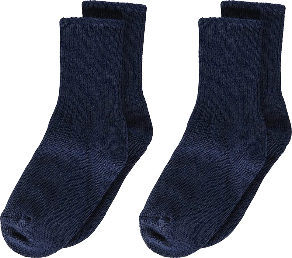 Jefferies 袜子 267686 男童校服罗纹船员 2 件装海军蓝 6-9 码 — 第 1/2 张图片