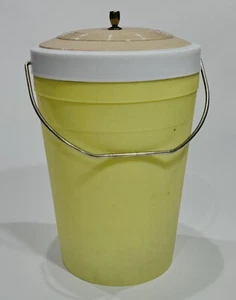 Retro 70er Vintage GELB Leuchtfeuer USA großer isolierter Eiskübel mit Griff - Bild 1 von 4