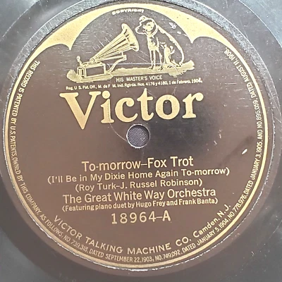 Pre-War Great White Way  1923 G+ 78 10 inch Victor 18964 You Gave Me Your Heart Foto 1 de 4