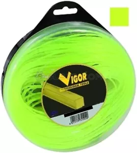 FILO DECESPUGLIATORE TAGLIAERBA VIGOR QUADRO IN NYLON GIALLO MT.30 MM 4 - Foto 1 di 1