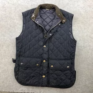 Barbour Quilted Vest Mens Large Zip Snaps Lowerdale Gilet Mountain Embroidery* - Picture 1 of 13