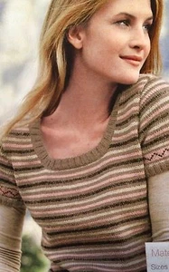 Jacquard Striped Sweater ( size S,M,L,XL,XXL) Knitting Pattern - Picture 1 of 1
