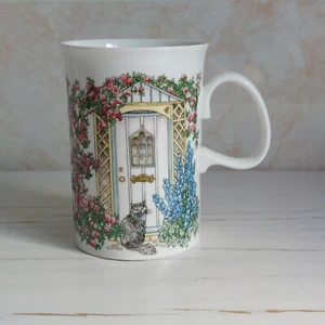 Dunoon Doorways Mug Cup Sue Scullard Fine Bone China Cat Flowers Farmhouse - Picture 1 of 16
