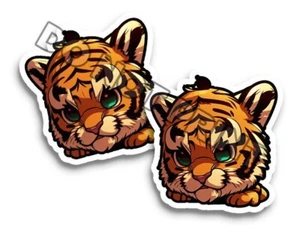 Pegatinas de tigre lindas caras de tigre pegatinas troqueladas calcomanías troqueladas M33015 conjunto de 2 - Imagen 1 de 2