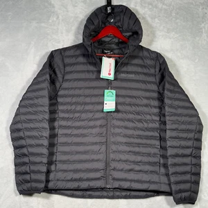 Marmot Jacket Mens XL Black Echo Featherless Hoodie Puffer - Picture 1 of 11