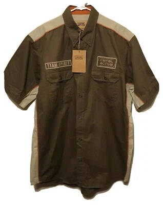 Camel Active Team Spirit Collared Button Down Shirt Mens XL Brown New With Tags - Image 1 of 2
