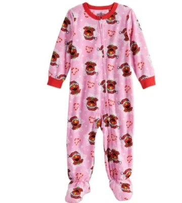 ELMO Pijama NUEVO Niña Talla 5T Rosa PIES Pijama Cremallera Polar Footie Pjs Nuevo con Etiquetas Foto 1 de 4