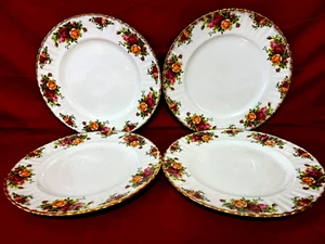 Royal Albert Old Country Roses Set Of 4 Floral Dinner Plates 10 1/4" England - Picture 1 of 3