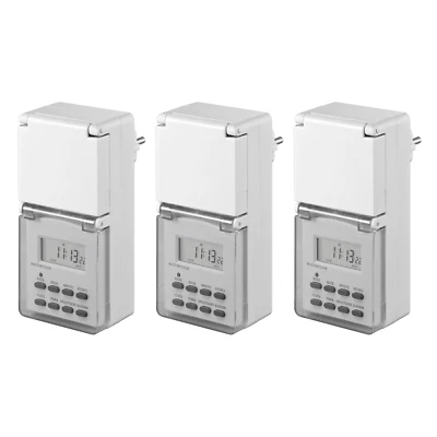 3x Digitale Zeitschaltuhr für Außen IP44 Garten Outdoor Kinderschutz 3600 Watt - Bild 1 von 4