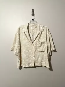 Levi's Women's Nia Relaxed Resort Short Sleeve Shirt Warm Sand XL B4HP - Picture 1 of 2