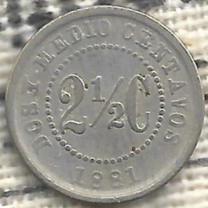 1881 COLOMBIA 2 1/2 CENTAVOS KM-180 - FREE SHIPPING - Picture 1 of 2