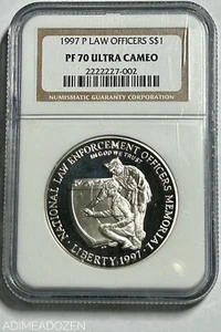 1997-P $1 National Law Enforcement Officers Silver Dollar(NGC PF70 UC) FC6397DS - Picture 1 of 4