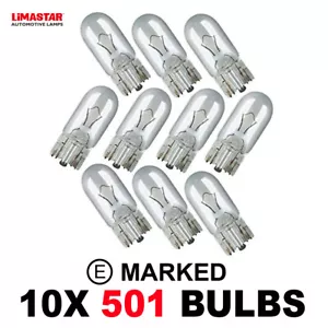 10 x Brand New 501 W5W T10 Side Light Capless BULBS 12v 5w 2825 GLB501 LLB501 - Picture 1 of 4